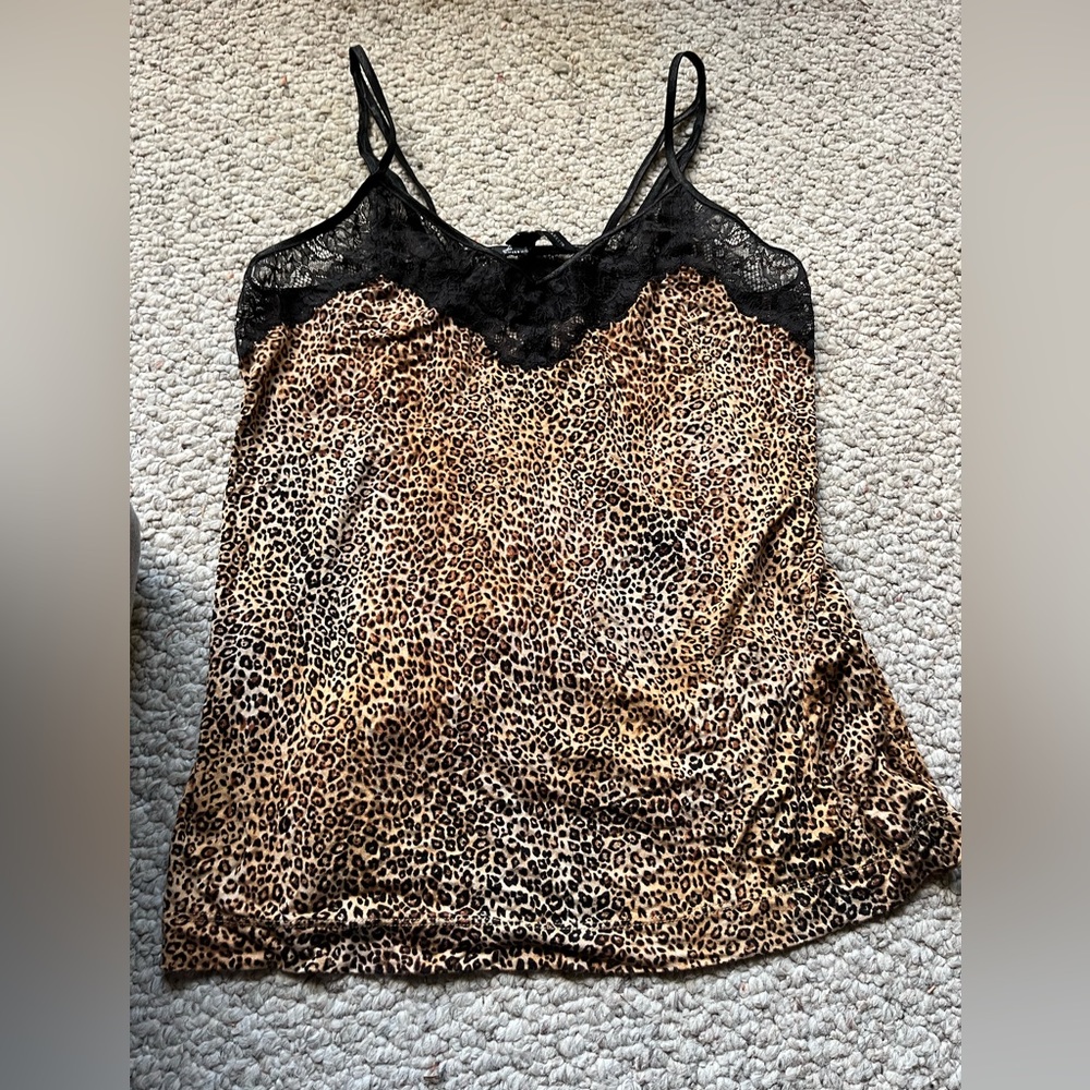 White House Black Market leopard pajama tank